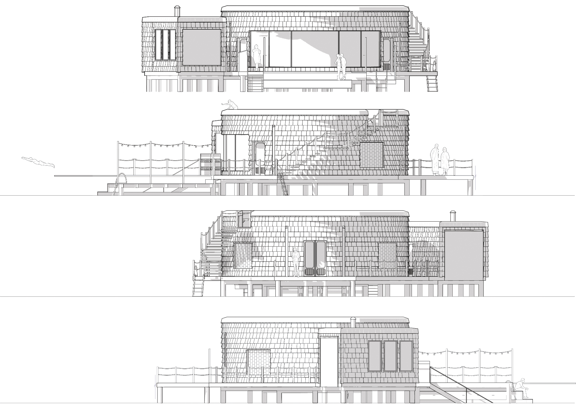 Fjord sauna facade elevations