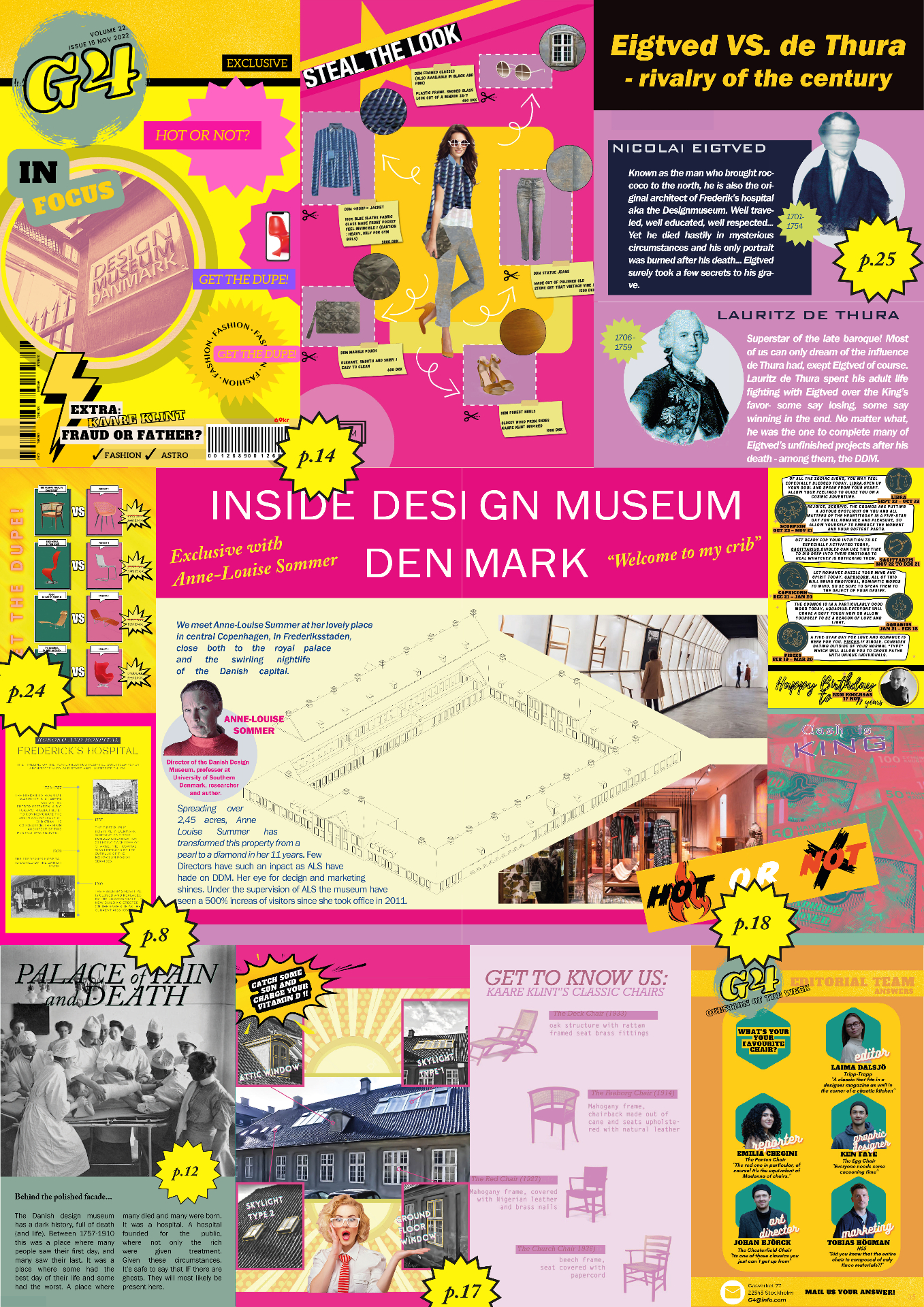 G4 magazine poster — Inside Design Museum Denmark collage spread